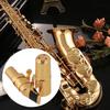 Yibuy Golden Brass #7 B Flat Tenor Saxophone Mouthpiece Kit with Cap, Delicate Design, Deformation Resistant, Brass, 115mm