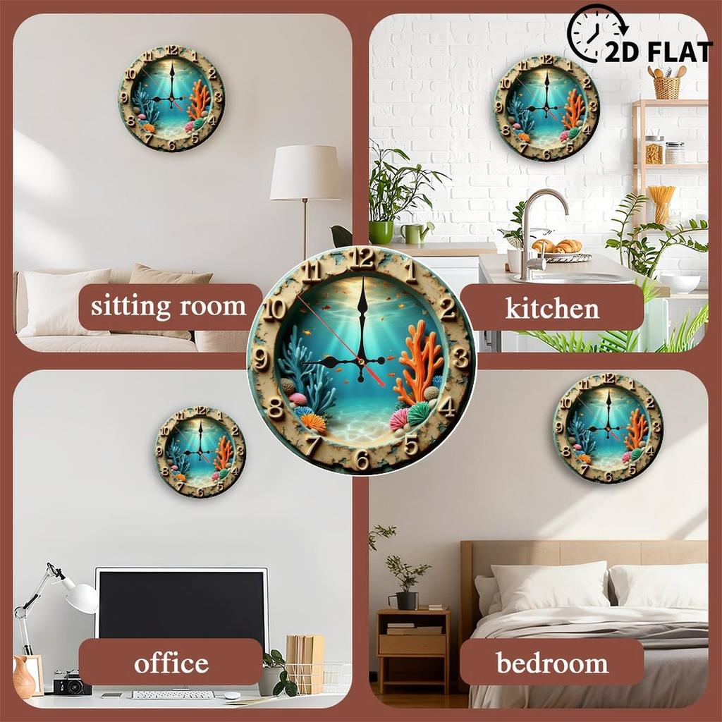 25x25cm Wood Wall Clock with a Bark Edge for a Truly Natural Look
