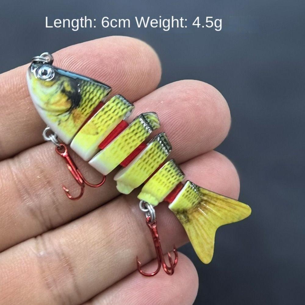 Deep Diving Bionic Bait Bass Crankbaits Plastic Hard Crank Mini 6 Segment Fishing Lures