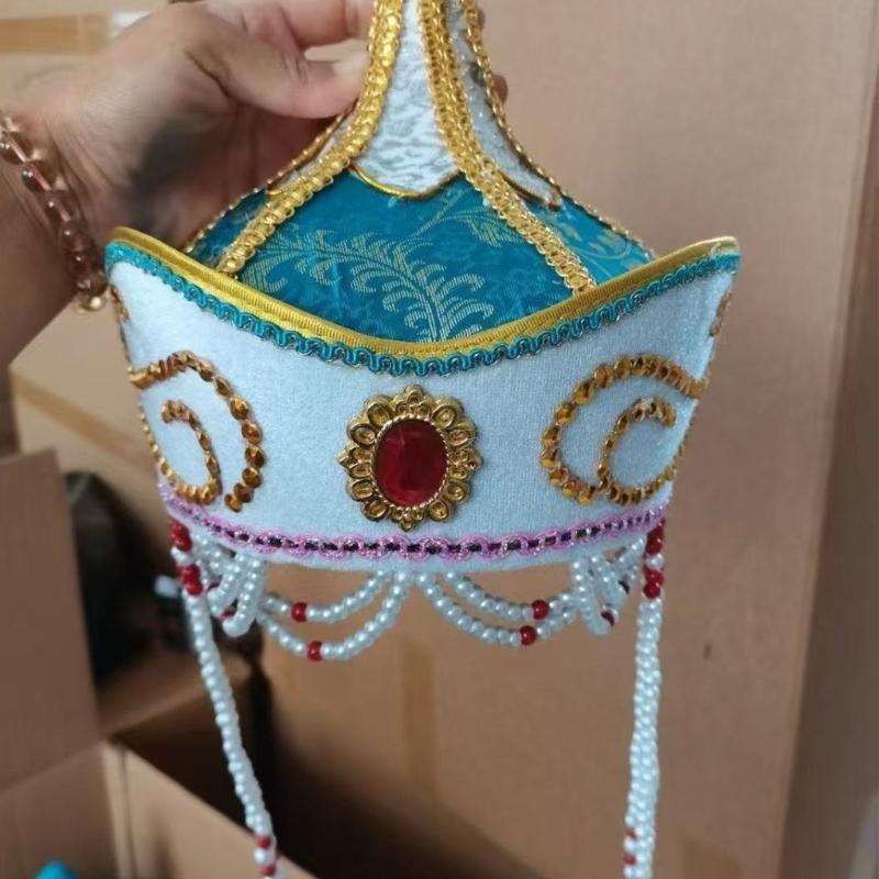 Traditional Mongolian Hat Breathable Fabric Headwear For Stage Shows And Cultural Event Stage Performances Accessory