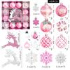 Electroplated Reindeer Plastic Hand-Painted Christmas Ball Set - Tree Ornaments