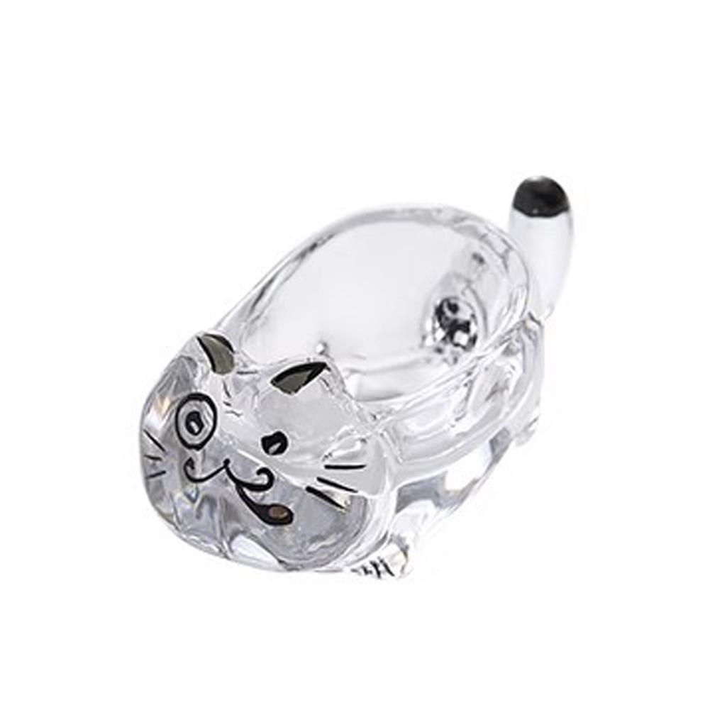 Cat Crystal Glass Seasoning Dip Dish Creative Ketchup Vinegar Dish Transparent Snack Dish Oil Cute Holder Chopstick Home O0Z0