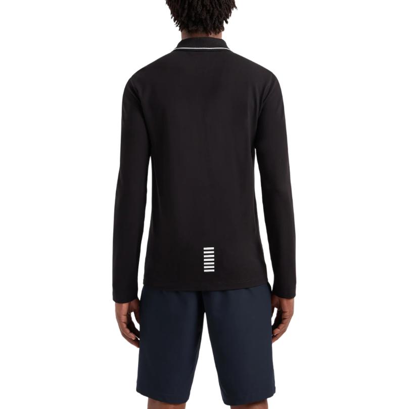 EMPORIO ARMANI EA7 SS24 Polo Shirt Men's Black 8NPF17-PJVUZ-1200