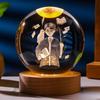 Flickering Crystal Ball Night Light with Engraved Solid Wood Base - Perfect as a Birthday Gift or Creative Graduation Ornament.
