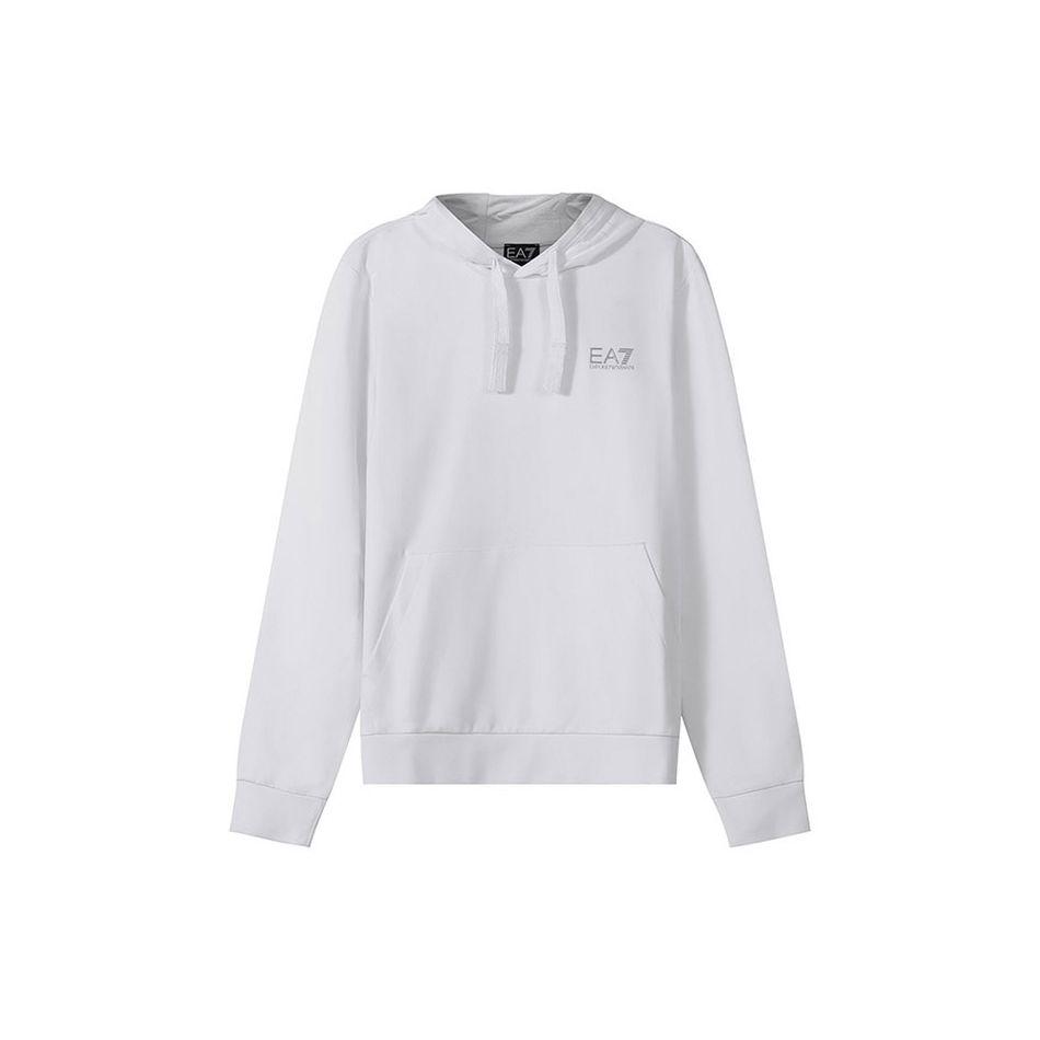 Emporio Armani EA7 SS22 Хлопковая толстовка с принтом логотипа Мужские толстовки Белый 8NPM04-PJ05Z-0100 XL