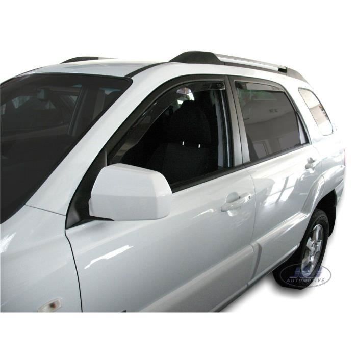 Déflecteurs d'air pour Kia Sportage 2004-2010 - 4pcs - Acrylique renforcé - Installation facile