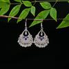 Vintage Ethnic Miao Silver Alloy Teardrop Tassel Earrings