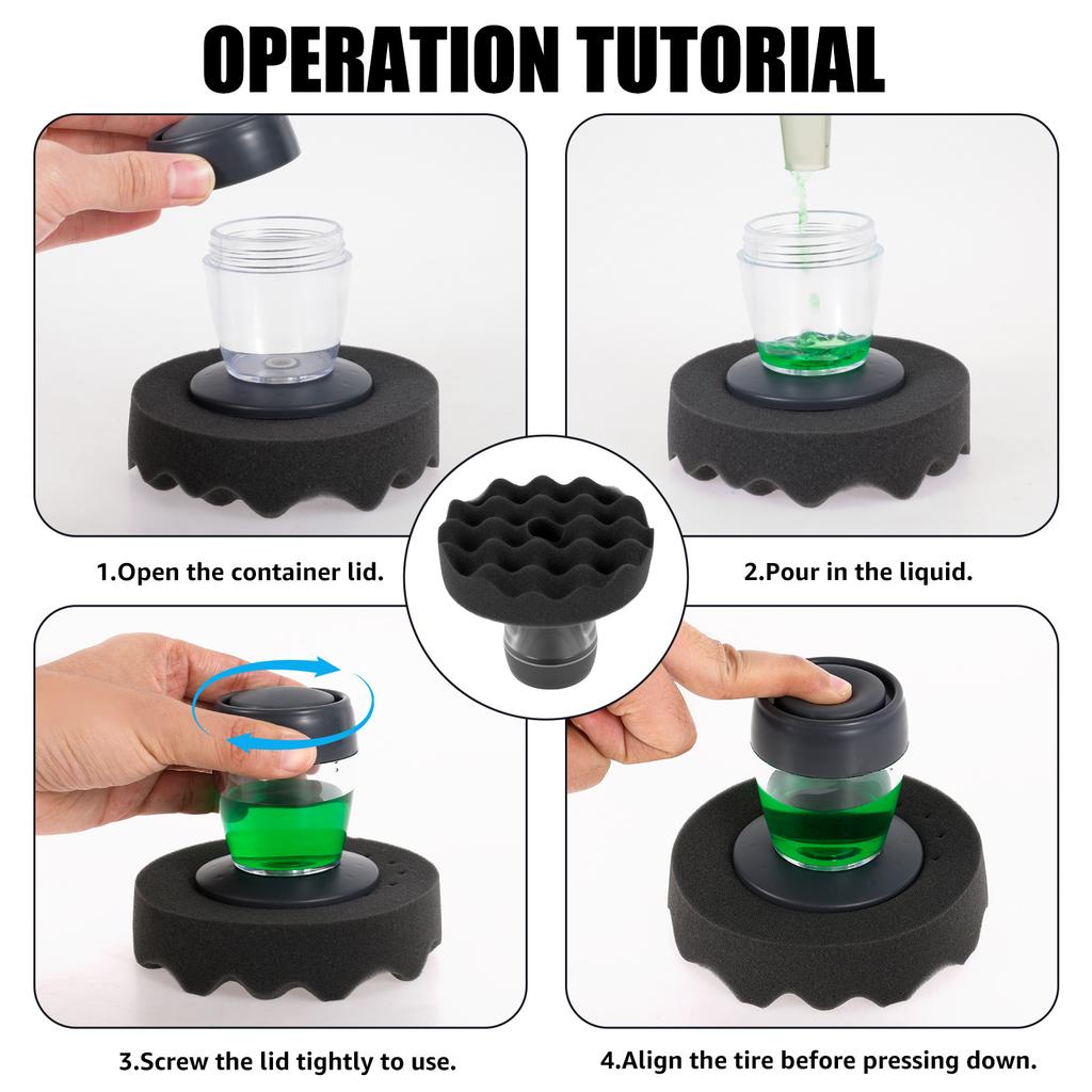 Applicatore per Dressing Gomme Camion Auto Lucidatura Cerchi Applicatore Lavaggio Pneumatici Lavabile Applicazione Lucida Gomme per Detailing Lucidatura a Cera
