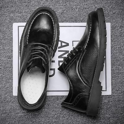 22 nuove scarpe in pelle scarpe casual da ufficio per giovani britannici scarpe semplici completamente nere