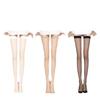 Ultra-Thin Women's Thigh-High Stockings: Summer Anti-Snag, Flesh-Colored, Non-Slip, Over-the-Knee Socks In Black or White