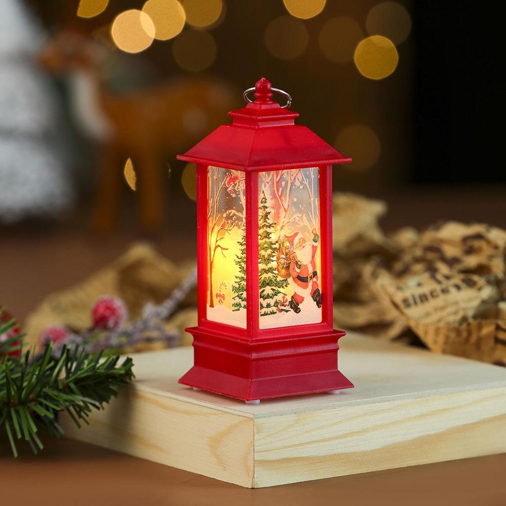 Christmas Lantern Candle Holder: Festive Night Light and Desktop Ornament