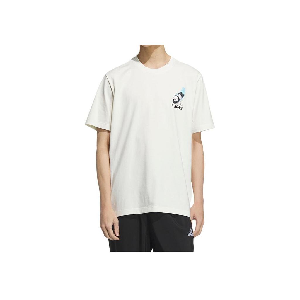 Adidas SS25 Fashion Soft Versatile Short Sleeve T-Shirt Men Tops Han-Jade-White KC3368