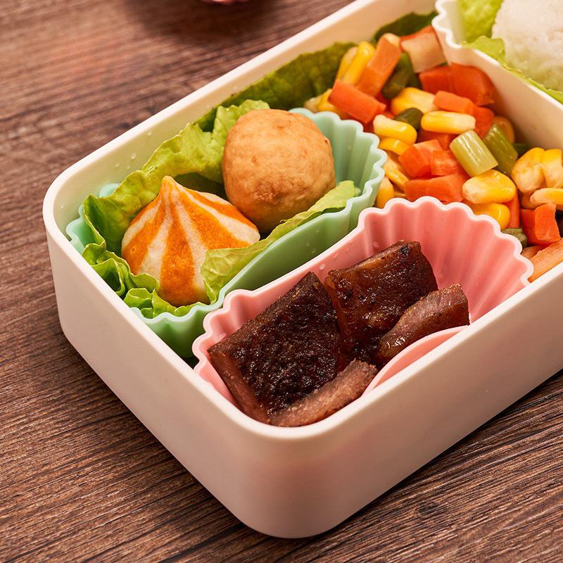 Colorful Silicone Bento Divider Cup - Reusable Lunch Box Vegetable Separator