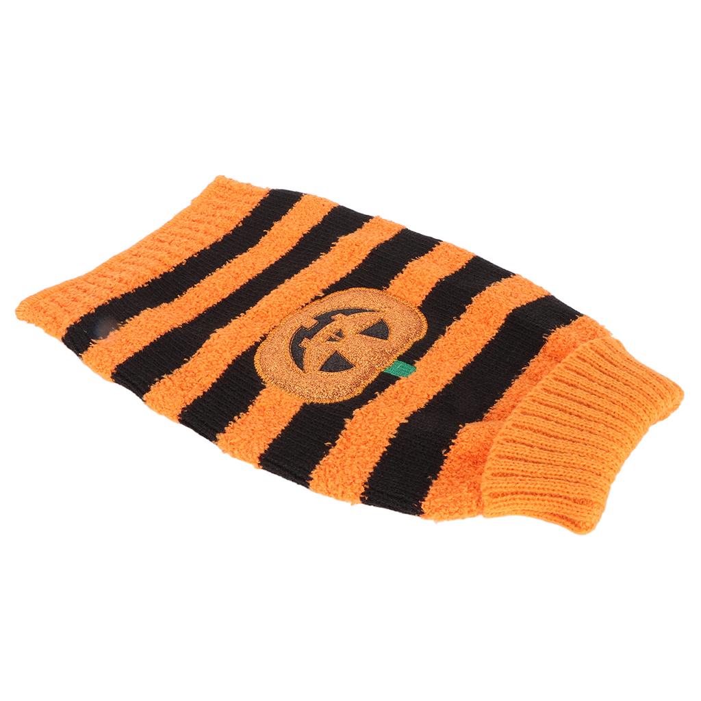 Halloween Dog Sweater Autumn Winter Stylish Cute Soft Stretchy Pumpkin Striped Pet Dog Sweater for