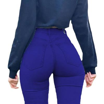 Damen High-Waist Peach Lift Skinny Jeans - Übergröße, Elastisch, Trendige 9-Punkt-Hose