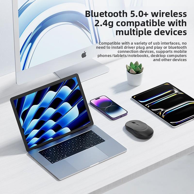 New Bluetooth Dual-mode Wireless Mouse Charging Mute Computer Notebook Office Game Luminous Wireless Mouse