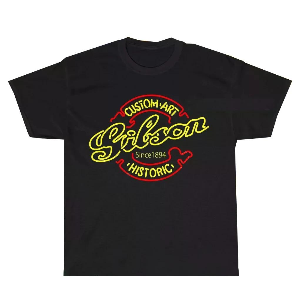 Gibson Guitar Since 1894 Edition Logo 2024 Summer Cotton Black Borla Men Short Sleeves Cool Tee Hip Hop Streetwear T-shirt ... S разноцветный