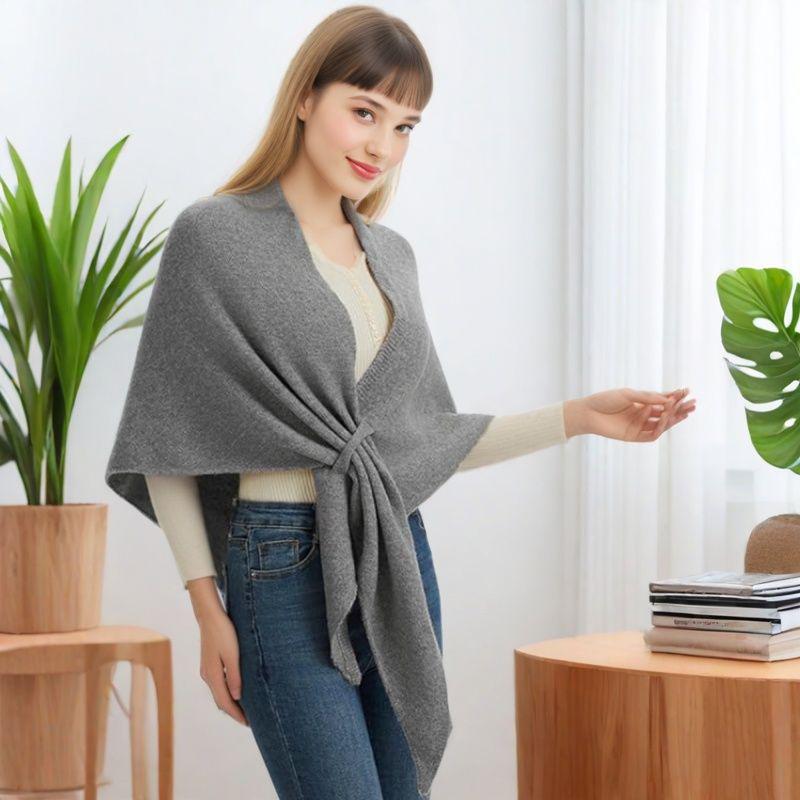 Damen Dreiecksschal aus Wollmischung - Gemütlich und warm für Herbst/Winter, ideal für klimatisierte Räume.