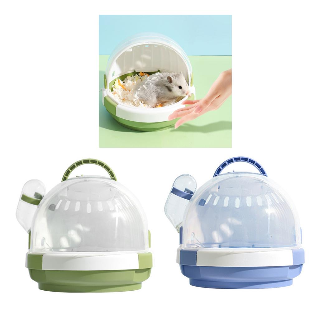 Hamster Carrier Squirrels Outdoor Travel Cage Handheld Transparent Carrier Carry Case Travel Carrier with Water Bottle