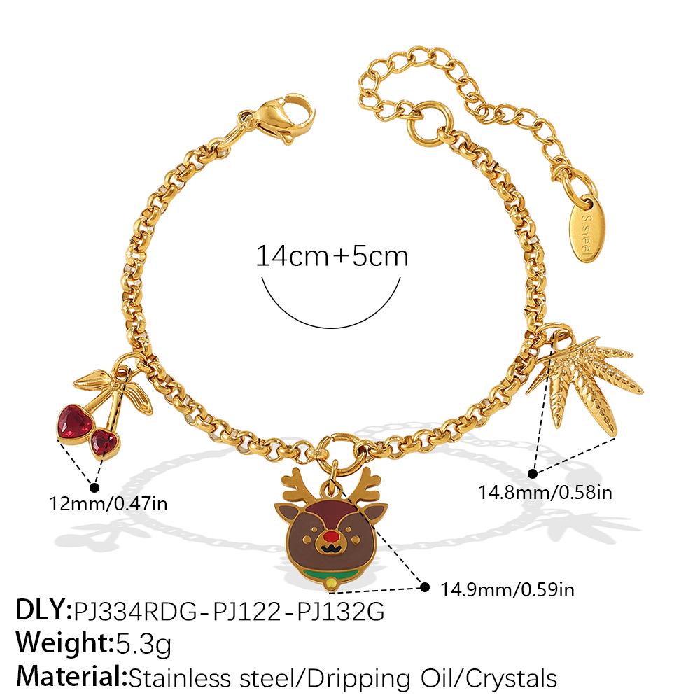 18K Gold-Plated Christmas DIY Pendant Bracelet