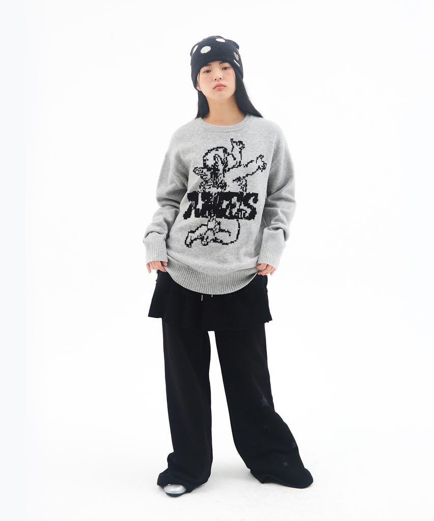 AMES-WORLDWIDE Angel Graphic Knit Gray