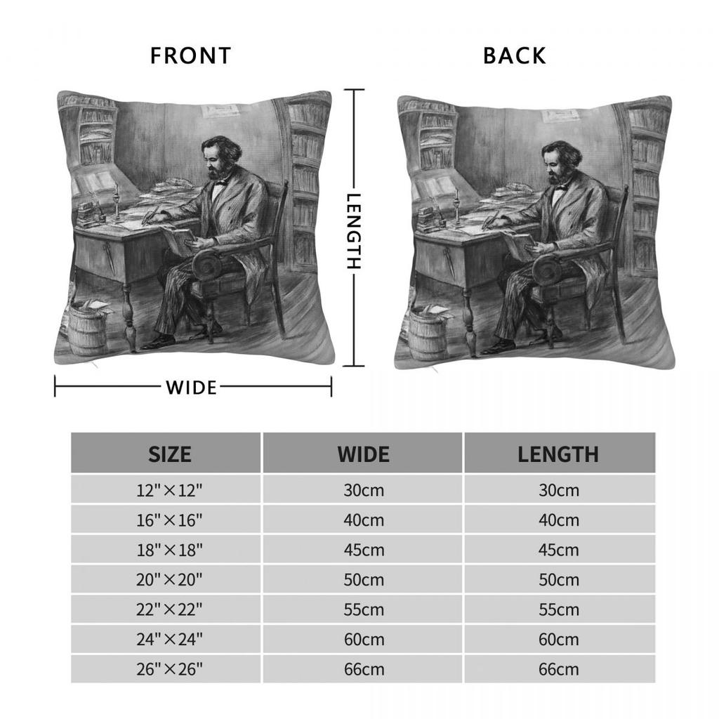 Karl Marx Philosopher Square Pillowcase Polyester Linen Velvet Creative Zip Decorative Throw Pillow Case Sofa Cushion Cover