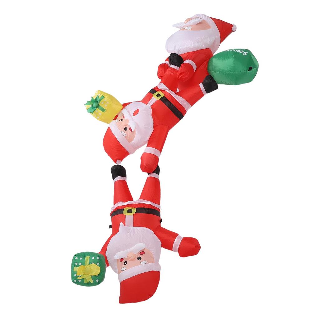 8.2FT Inflatable Climbing 3 Father Xmas 210T Polyester Water Proof Hanging Blow Up Father Xmas with LED Light for Outdoor Wall Decoration