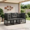 Outdoor Sofa Set Black Polyester