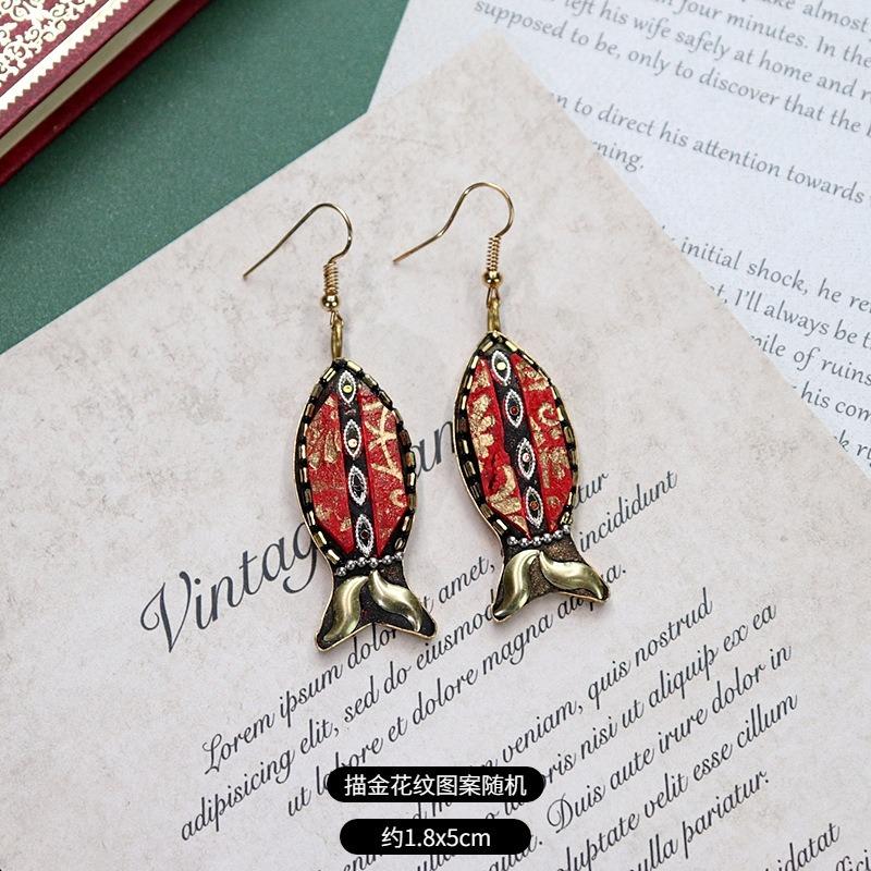 Handmade Niche Nepalese Exotic Tibetan Earrings Retro Temperament Simple Earrings Show Face Thin Earrings
