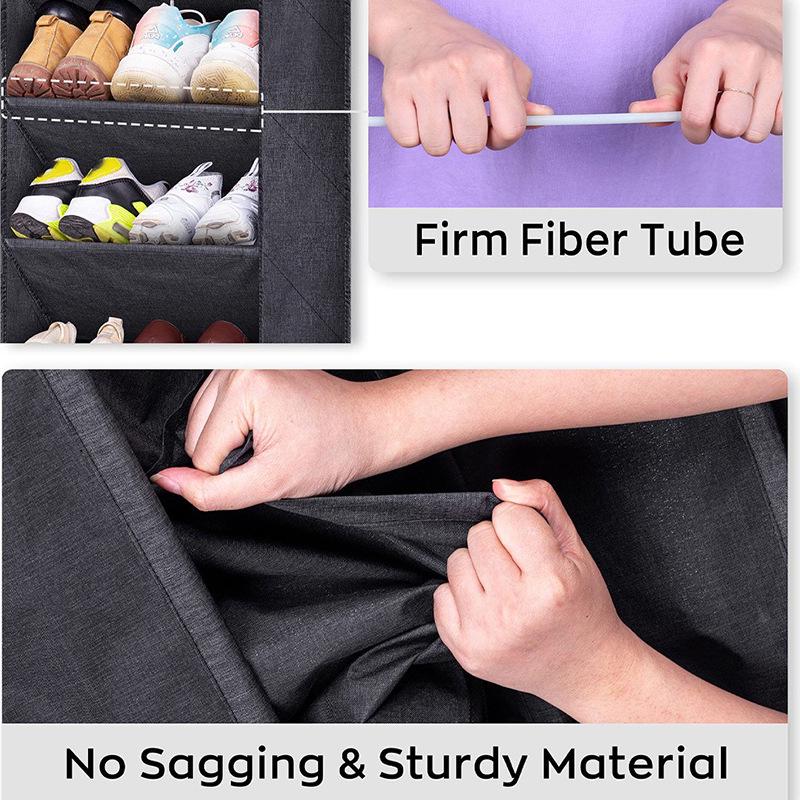 Wall-Mounted Multi-Layer Foldable Shoe and Sundry Storage Bag