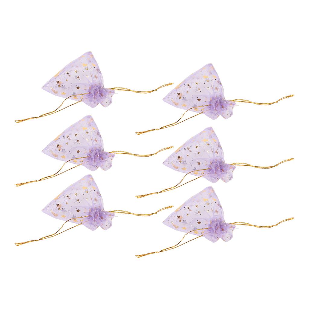 100 ks Organzové sáčky Měsíc Hvězda Krásné Vynikající Fialové Organzové Sáčky Organzové Sáčky se Stahovací Šňůrkou na Mýdlo