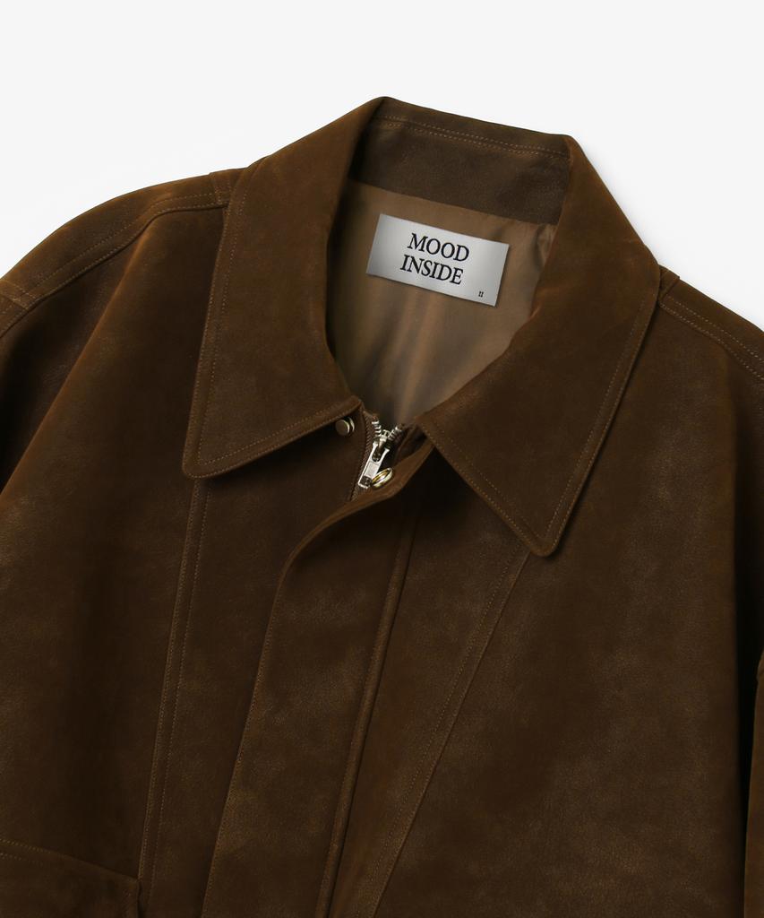 Mood Inside Noble Hide Suede Leather Jacket_Brown