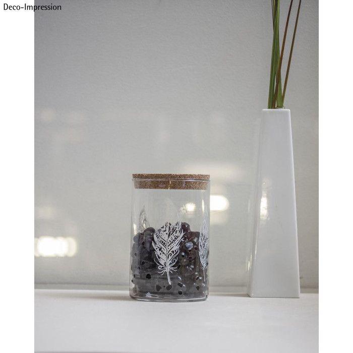 Récipient en verre Couvercle en liège 9,5cm Hauteur 16,5cm