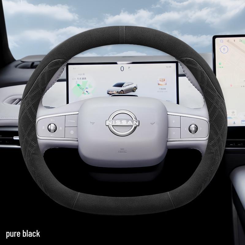 Чехол на руль Nissan N7: Ультратонкая, противоскользящая, впитывающая пот замша для комфорта круглый год Default