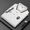 Nova Camisa Polo Bordada Masculina Algodão Respirável Casual de Negócios Corte Solto Manga Curta Top