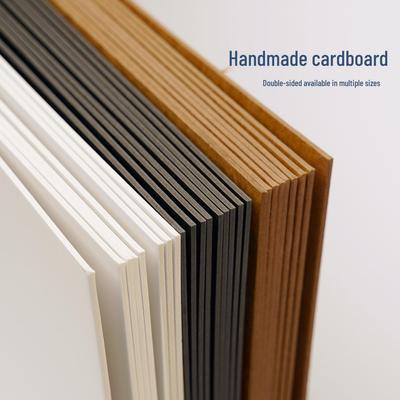 Kids' Handmade DIY Cardboard Drawing Pad & Photo Frame Set In Kraft, Black, and White - Sizes A3, A4, A2
