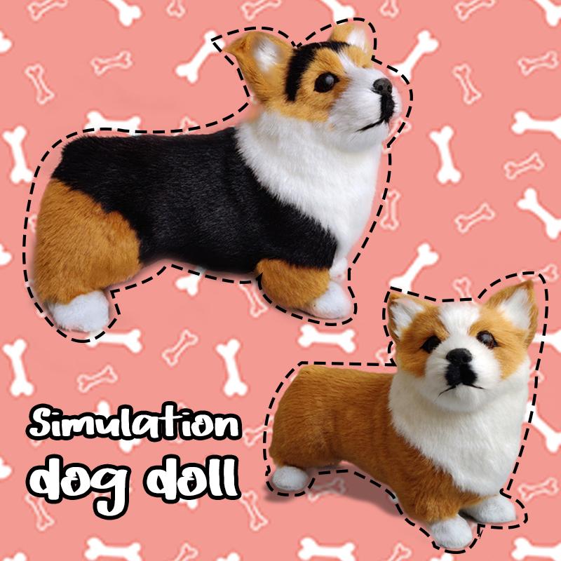 Cute Simulation Short-legged Corgi Dog Doll Animal Model Figurine Home Decor Ornaments Crafts Educational Figurines Toys Gift