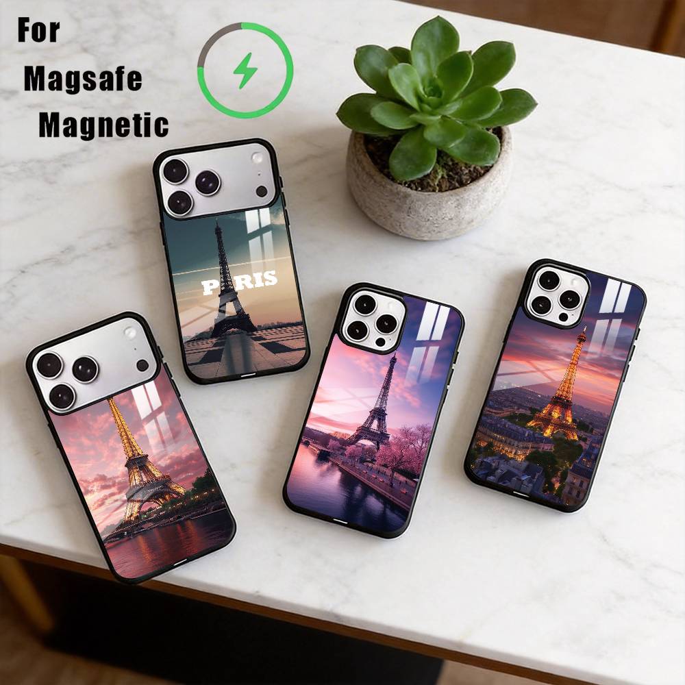The Eiffel Tower, France Phone Case For iPhone17,16,15,14,13,12,11 Plus,Pro Magnetic with Magsafe Wireless Charging