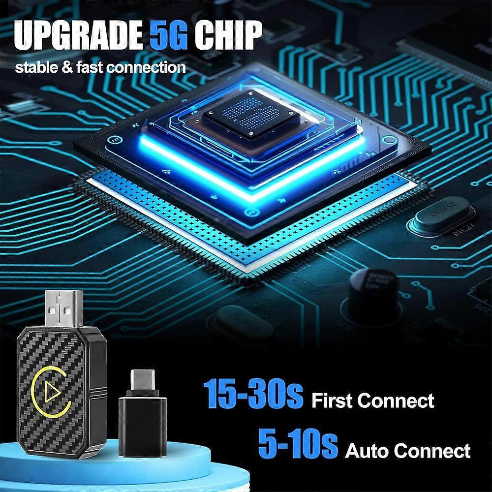 Android Auto Wireless Adapter and Apple CarPlay Wireless Adapter, Convert Wired To Wireless CarPlay Adapter Plug and Play CarPlay Wireless Adapter