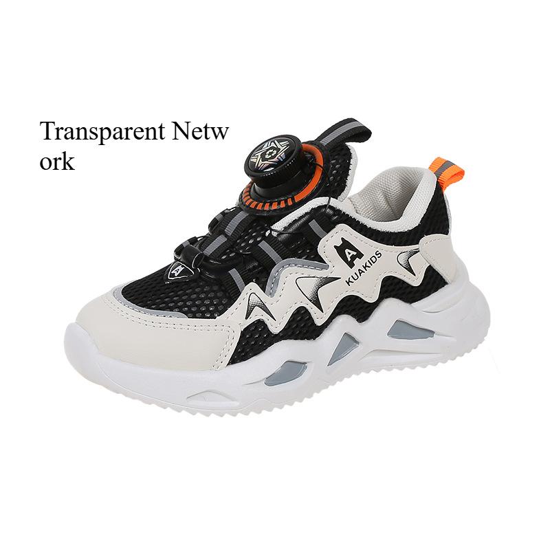 

Новый стиль Двойная сетка Мальчики и девочки Спортивная обувь Кнопка Детская обувь для бега 37