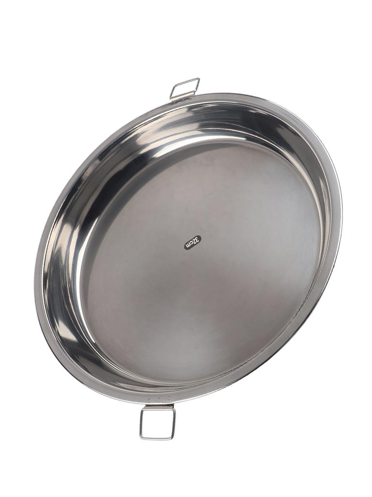 Stainless Steel Tray for Pizza and Grill with Handle Supports Even Heat Distribution Suitable for Cooking Baking and Serving