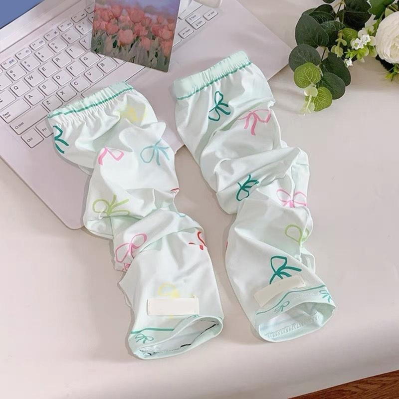Arm Sleeves for Beach Getaways Summer Cooling Sleeves with Bowknot Printed Women Stretchy Cycling Long Cooling Sleeves