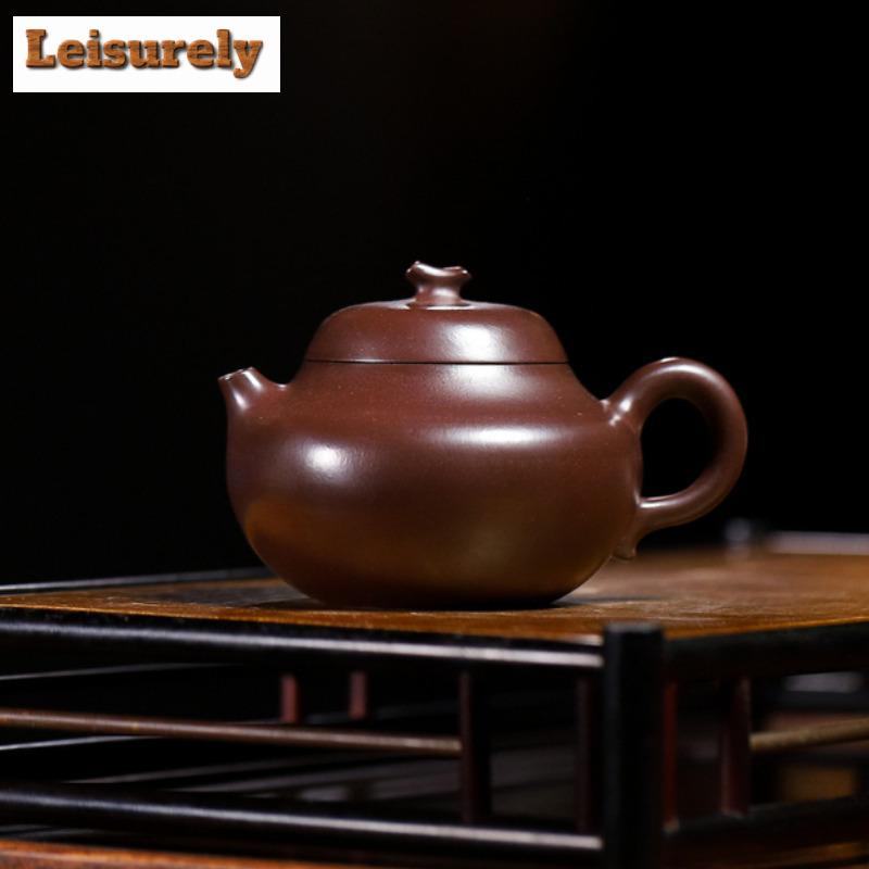 120ml Creative Yixing Purple Clay Teapots Handmade Eggplant Pot Raw Ore Purple Zhu Mud Kettle Zisha Tea Set Drinkware Supplies