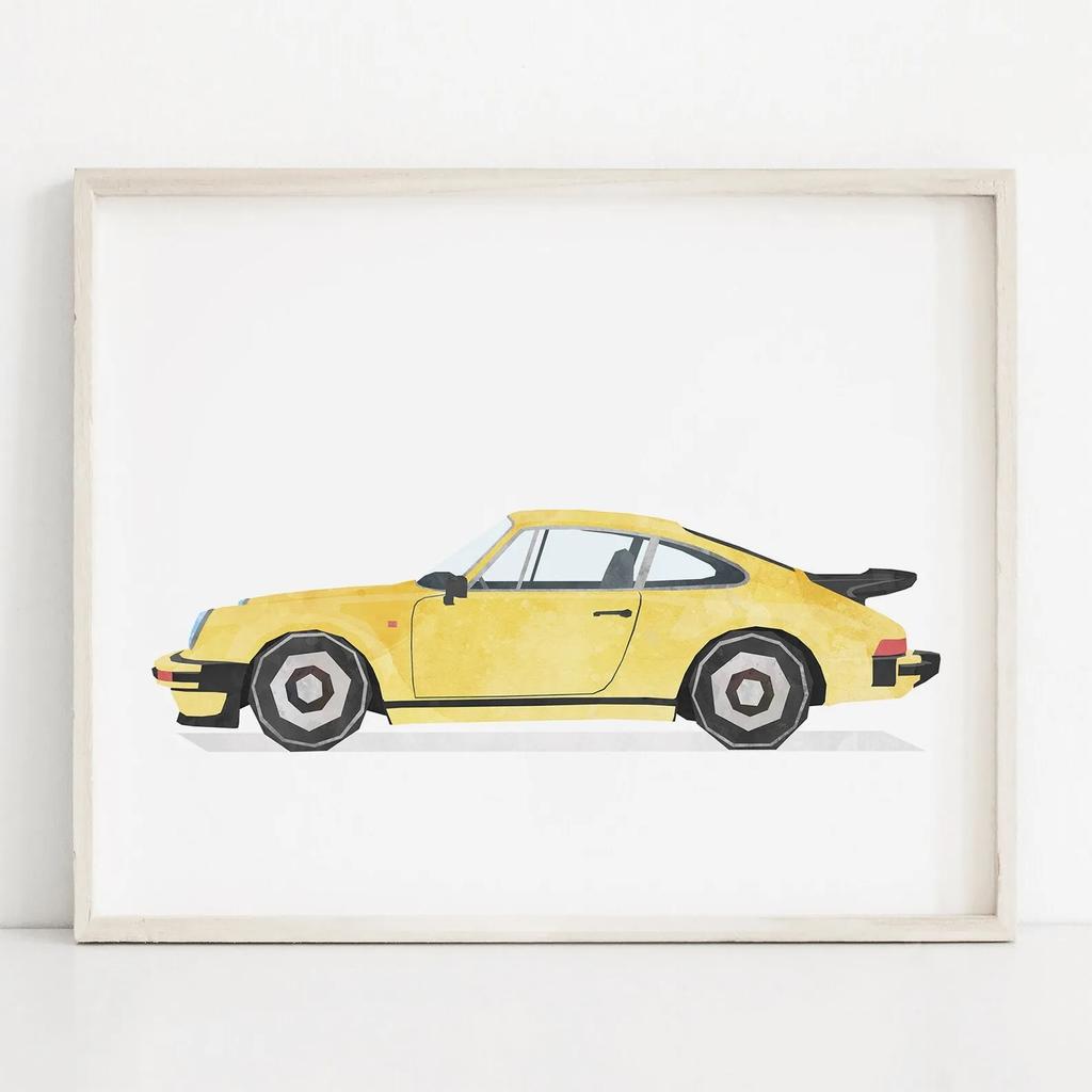 Auto Zug Motorrad Kinderzimmer Vintage Leinwand Kunst Gemälde Poster und Drucke Aquarell Wandkunst Bild für Heimdekoration Cuadros