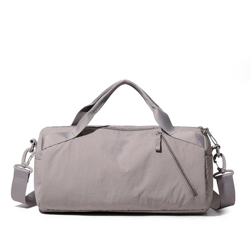Solid Color Cylinder Travel Bag Portable Sports Fitness Bag Crossbody Bag