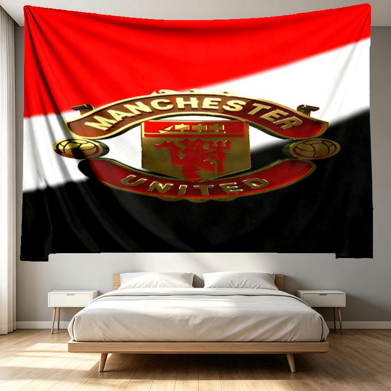 Manchester United F.C Print Tapestry - Portable Wall Decor Cloth, for Home, Dorm, Travel, Bedroom, Living Room - Ideal Birthday Housewarming Gift