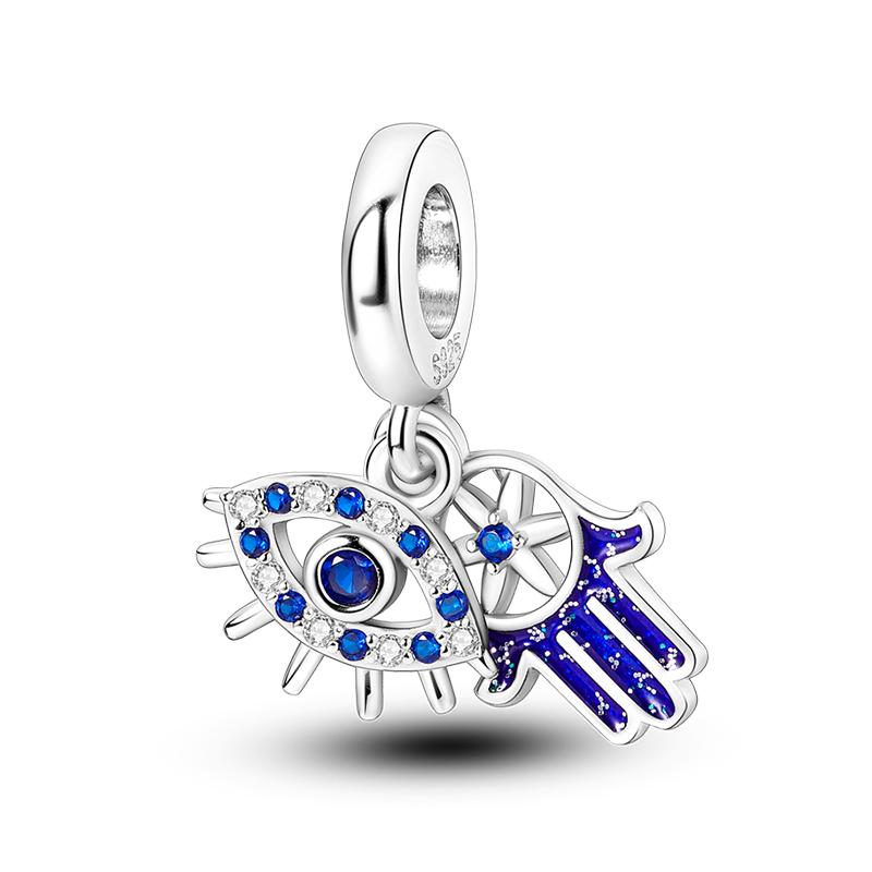 925 Silver Color Pharaoh Pyramid Spider Evil Eye Bastet Charms Beads Fit Diy 925 Original Bracelets Fine DIY Party Jewelry