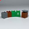Contenitore MOC Bricks Quadrato Eco-friendly Pattumiera cestino Rifiuti Ufficio Casa Scena Accessori in Plastica Blocchi da Costruzione Giocattoli per Bambini