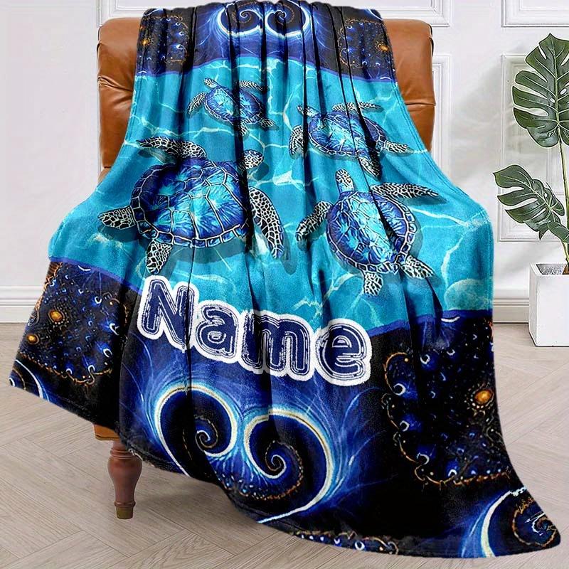 Turtle Style Customize Your Name Blanket Warm Comfortable And Soft Blankets Are Suitable For Home Lunch Break Blanket Office Sofa Sofa Gift To