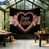 Birthday Rose Gifts Heart Party Backdrop, Polyester Banner for Wall Decor & Photo Props